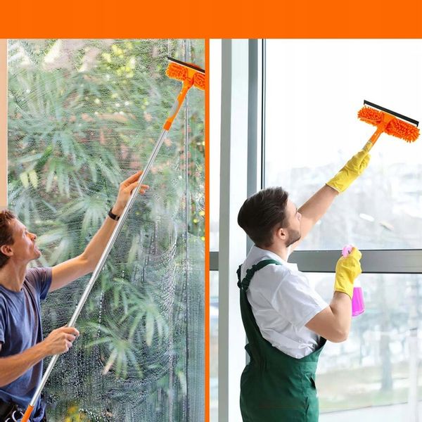 MYJKA DO OKIEN SZYB TELESKOPOWY Z ŚCIĄGACZKA WODY ZESTAW DUŻA WYSOKOŚĆ 2W1 zdjęcie 3