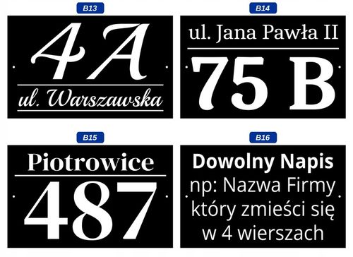 Tabliczka Adresowa CZARNA Duża - METALOWA - UV na Arena.pl