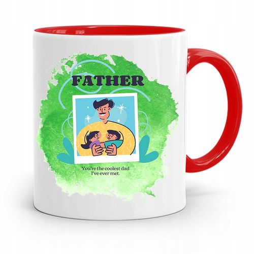 Kubek Czerwony Dla Taty Ojca Father Prezent Z Nadrukiem Ze Zdjęciem na Arena.pl