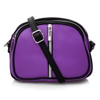 VERA PELLE torebka skórzana listonoszka 3 komorowa V463 fioletowa