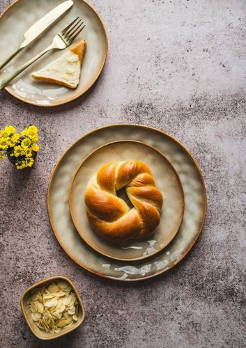 komplet obiadowy ombres dla 6 osób 18 elem. light brown na Arena.pl