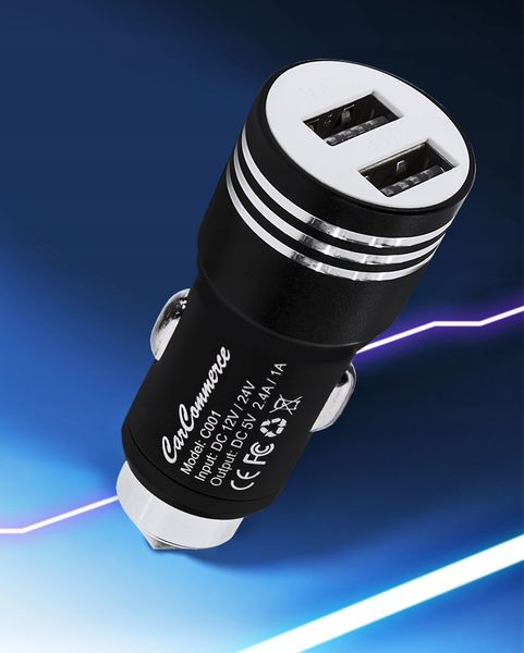 SZYBKA ŁADOWARKA SAMOCHODOWA 2x USB + KABEL USB-C zdjęcie 2