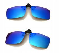 Nakładki Przeciwsłoneczne Uchylne na Okulary UV-400 Polaryzacja Etui Blue