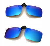 Nakładki Przeciwsłoneczne Uchylne na Okulary UV-400 Polaryzacja Etui Blue