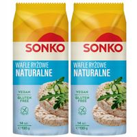 Sonko Classic Wafle ryżowe naturalne 130 g (14 sztuk) x 2 sztuk