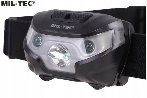 Latarka czołowa czołówka Mil-Tec 200 lumenów LED CREE XPE biała czerwona na Arena.pl