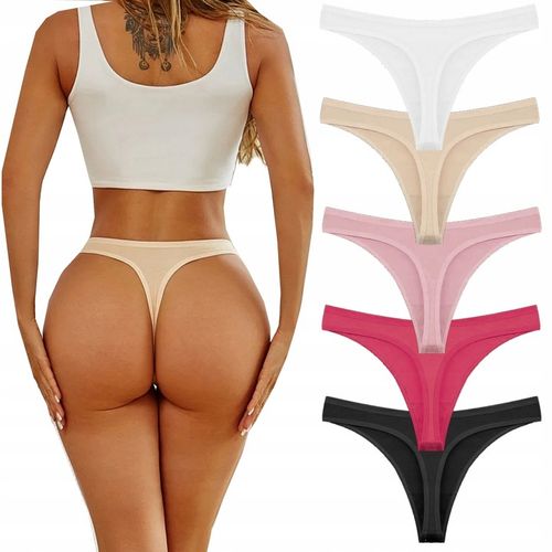 5x PIĘKNE BAWEŁNIANE NAJLEPSZEJ JAKOŚCI WYGODNE STRINGI #2XL 071 na Arena.pl