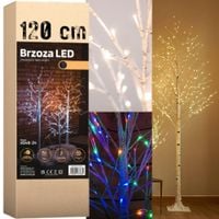 Drzewko świąteczne brzoza LED dekoracja diody 60 cm 26 LED wielokolorowa