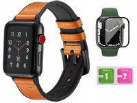 PASEK SKÓRZANY DO APPLE WATCH SE/45/44/42mm +SZKŁO
