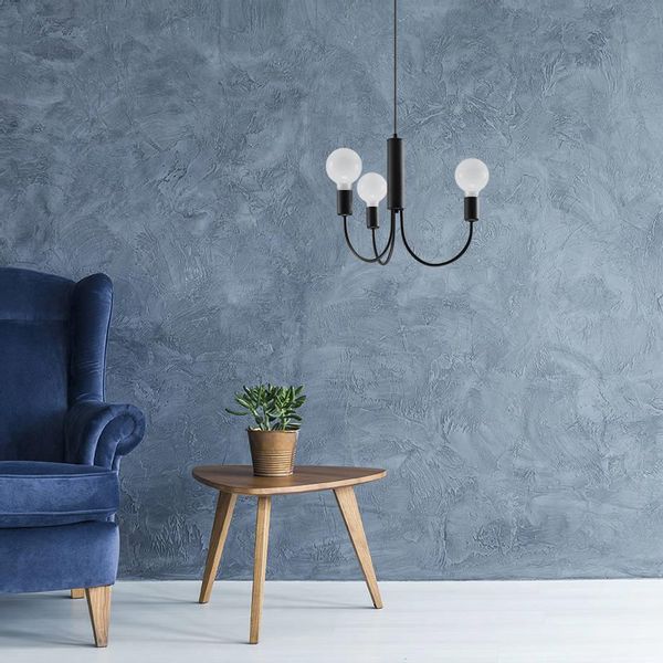 LAMPA wisząca SL.0856 świecznikowa OPRAWA metalowy zwis czarny zdjęcie 3