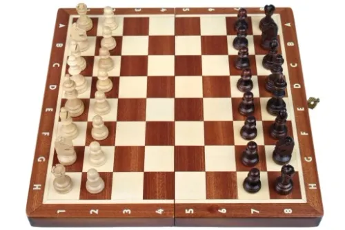 Szachy drewniane MAGNETYCZNE 28 cm - INTARSJA na Arena.pl
