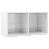 Szafka na płyty winylowe, wysoki połysk, biała, 71x34x36 cm