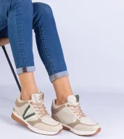 Beżowe sneakersy damskie na ukrytym koturnie Ninella 38