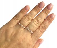 PIERŚCIONKI Z KORALIKÓW 3 szt ELASTYCZNE KWARC RÓŻOWY