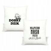Poduszka z nadrukiem PREZENT DOBRY DZIK
