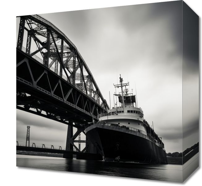 Obraz 30x30cm Statek przy Moście zdjęcie 1