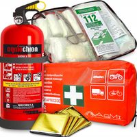 GAŚNICA 2KG Z MANOMETREM UCHWYT APTECZKA SAMOCHODOWA DIN13164
