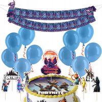 DUŻY ZESTAW URODZINOWY FORTNITE BALONY TOPPERY GIRLANDA NA IMPREZE 47EL