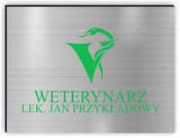 nadruk UV dibond TABLICZKA SREBRNA 40x30 lekarska LOGO WETERYNARZ