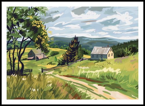 Plakat 84x59,5cm Bujna Wieś na Arena.pl
