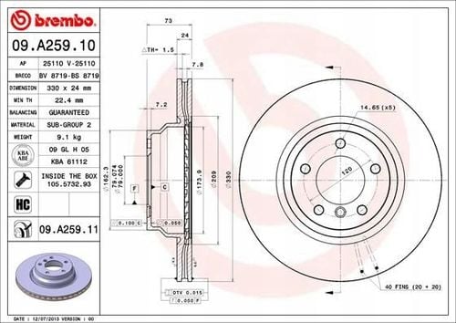 TARCZA HAM PRZOD 330X24 V BREMBO na Arena.pl