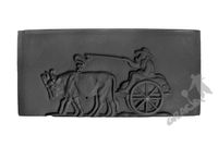 PŁASKORZEŹBA - POWÓZ Z WOŹNICĄ ŻELIWNY