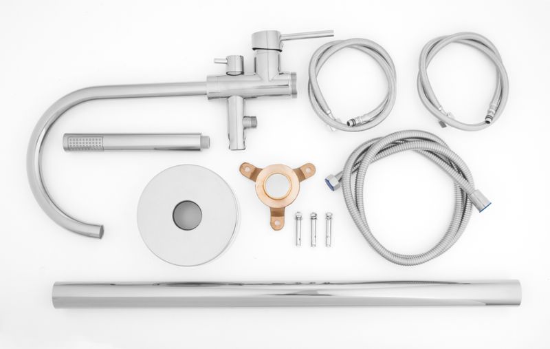 Bateria wannowo prysznicowa wolnostojąca chrom - Yoka zdjęcie 8