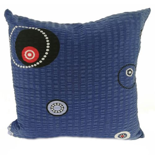 Poszewka z kory 40x40 wzór okręgi na błękicie na Arena.pl