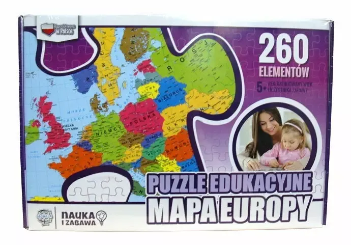 Puzzle edukacyjne - mapa Europy, 260 elementów zdjęcie 1