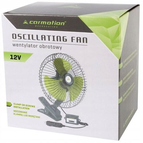 WENTYLATOR WIATRAK SAMOCHODOWY Z KLIPSEM 12V 20CM DO SAMOCHODU AUTA BUSA na Arena.pl