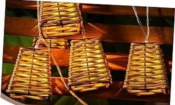 lampa solarna GIRLANDA 10ciepych LED dekoracja taras balkon koszyczek P-725 zdjęcie 5