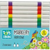 Markery akrylowe - dwie końcówki 12 szt 9162