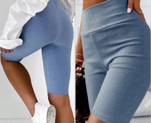 Prążkowane Kolarki Legginsy z Wysokim Stanem Fit Getry L/XL na Arena.pl