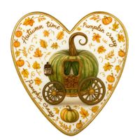 CIASTKO LUKROWANE PUMPKIN CARRIAGE GREEN ROZ.S SERCE JESIEŃ RĘCZNIE ROBIONE