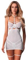 obsessive arrowel chemise biała l/xl z koronką i chokerem