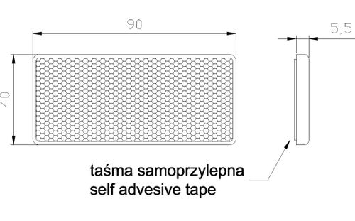 Odblask samoprzylepny 90x40 mm czerwony DOB035C na Arena.pl