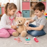 DLA DZIECI  DREWNIANA TORBA ZESTAW LEKARSKI