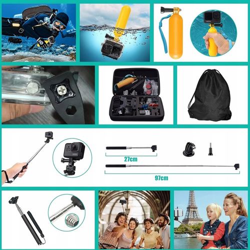 ZESTAW XXL 50w1 AKCESORIA GOPRO HERO 13 12 11 dji insta360 Uchwyty na Arena.pl