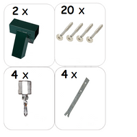ZESTAW montażowy do huśtawki łączniki+obejmy+kotwy