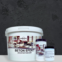BETON ARCHITEKTONICZNY WEWNĘTRZNY ZESTAW CZARNY 15kg do 15m2 GRUNT + LAKIER