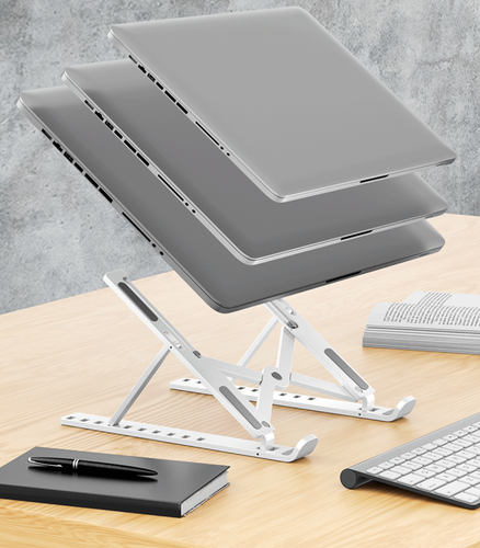 Solidny stojak do laptopa tableta regulowana podstawka uniwersalna biała na Arena.pl