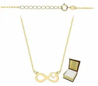 ZŁOTY ŁAŃCUSZEK NASZYJNIK 585 NIESKOŃCZONOŚĆ SERCE CELEBRYTKA GRAWER