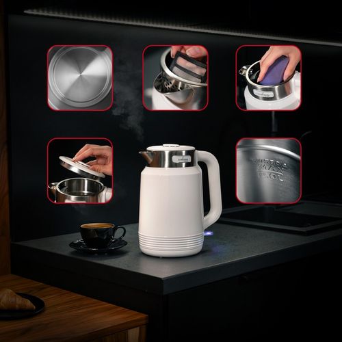 CZAJNIK ELEKTRYCZNY BEZPRZEWODOWY 2200W MOCNY BIAŁY STALOWY DUŻY 2,0L na Arena.pl