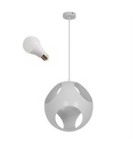 LED LAMPA WISZĄCA JOE 35CM E27 BIAŁA METAL
