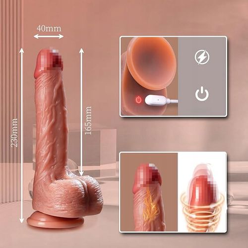 Realistyczne dildo z funkcjami ciągu, wibracji i ogrzewania, 4.5cm na Arena.pl