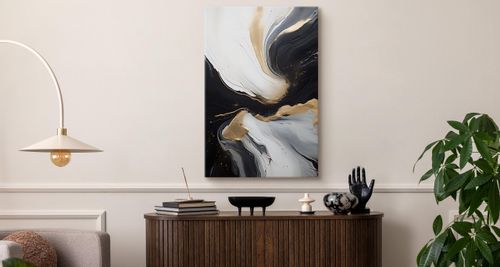 Obraz Canvas Styl GLAMOUR Złota Abstrakcja Marmur Dekoracja 40cm x 30cm na Arena.pl