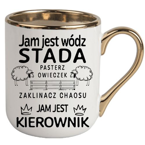 KUBEK ELEGANCKI PREZENT SZEF KIEROWNIK ŚMIESZNY DO PRACY BIAŁY +KARTONIK na Arena.pl