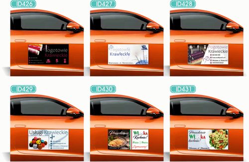 Magnes na samochód reklama magnetyczna 60x30 KIEŁBASA Z GRILLA różne wzory na Arena.pl