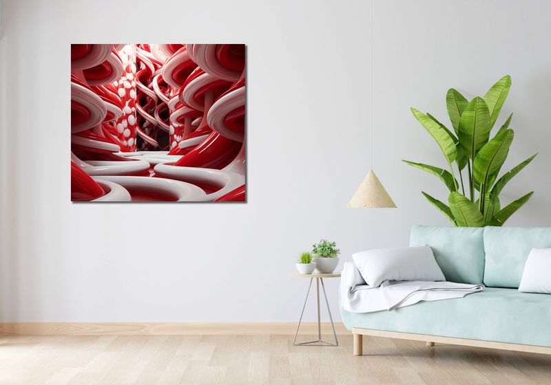 Obraz 100x90cm Czerwone Wiry zdjęcie 2