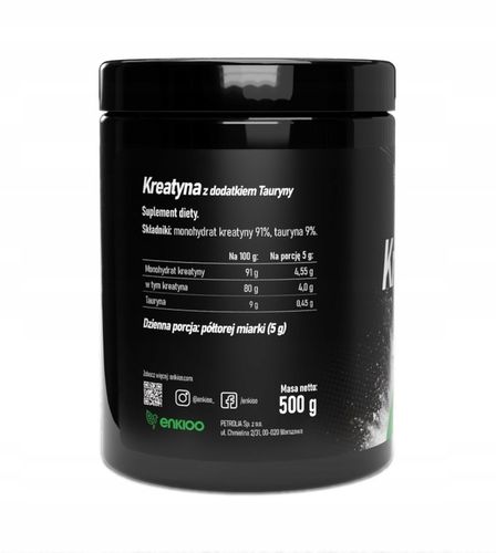KREATYNA Monohydrat z dodatkiem TAURYNY 500g + Shaker na Arena.pl